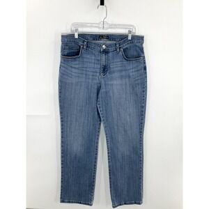 Lee Jeans Women 16 Relaxed Fit Straight Leg Mid Rise Quality Heavy Denim